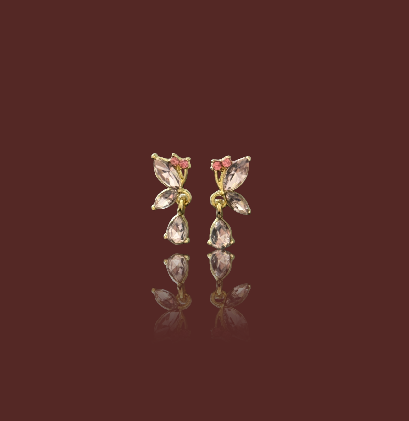 Blush Crystal Butterfly Earrings