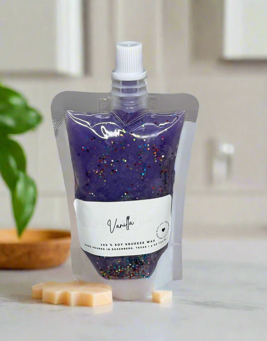 Hand Made | Four Ounce | Max Scent Load | Squeeze Wax Melt Pouch Long-Lasting Fragrance • Flame-Free • Mess-Free