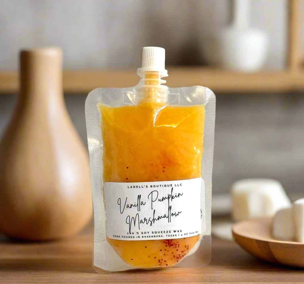 Hand Made | Four Ounce | Max Scent Load | Squeeze Wax Melt Pouch Long-Lasting Fragrance • Flame-Free • Mess-Free